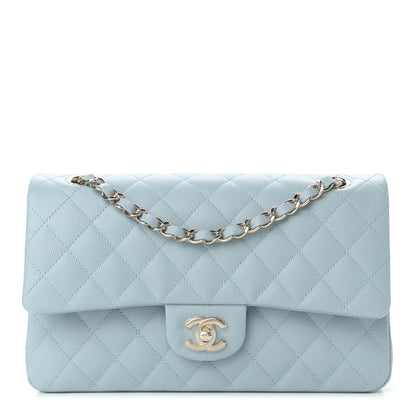 Chanel Caviar Quilted Medium Double Flap Light Blue 1 of 10
