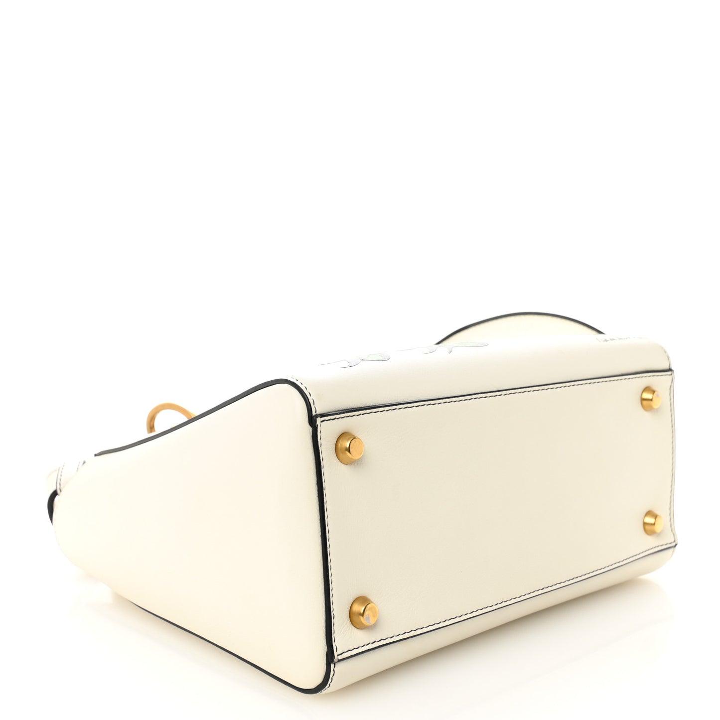 Calfskin Painted Niki de Saint Phalle Dragon Medium Supple Lady Dior Bag White