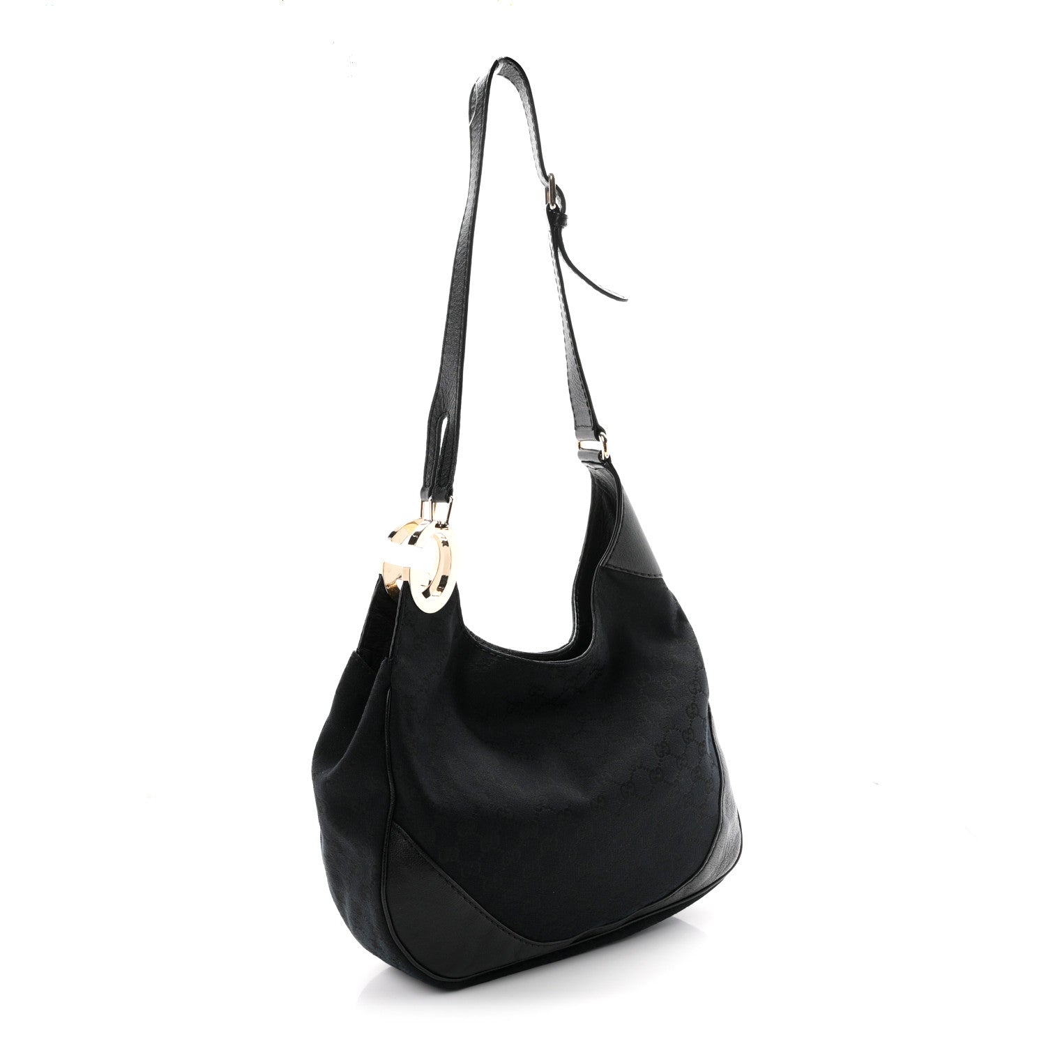 Gucci Monogram Medium Charlotte Hobo Black 3 of 11