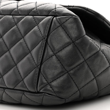 Chanel Metallized Calfskin Quilted Small XXL Travel Flap Bag Black 10 of 10