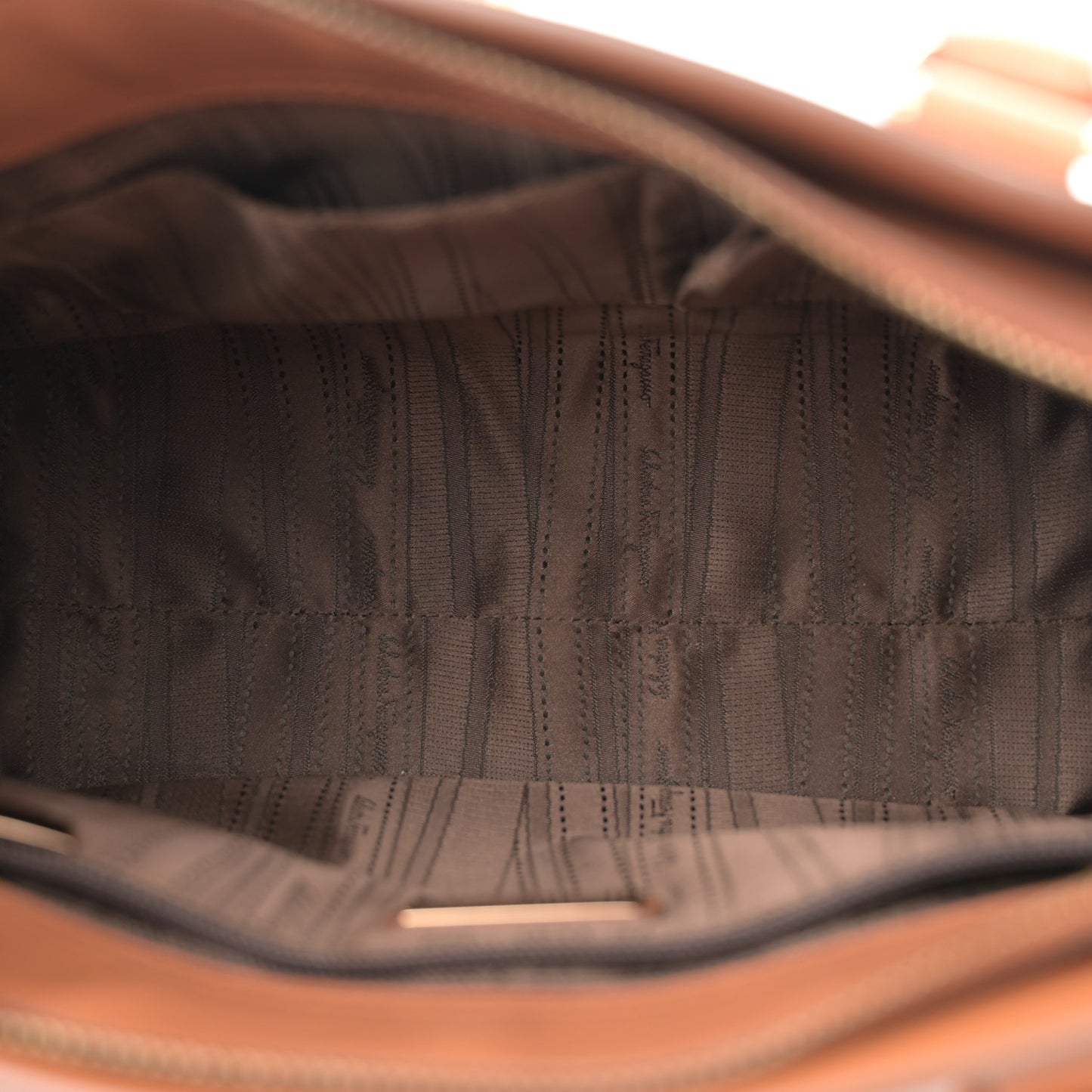 Printed Calfskin Briana Tote Brown