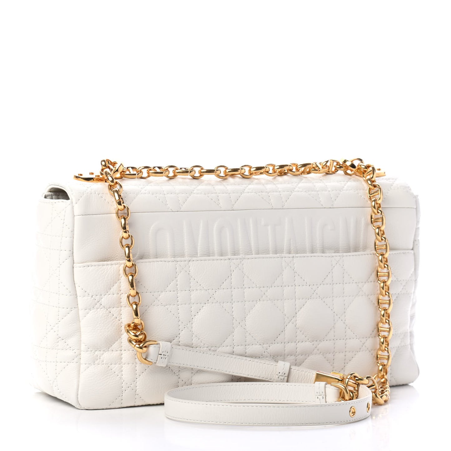 Lambskin Cannage Large Caro Bag Ivory