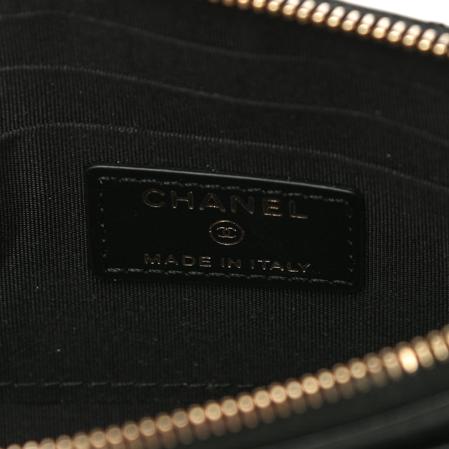 Chanel Lambskin Camellia Embossed Classic Zip Pouch Black 6 of 10