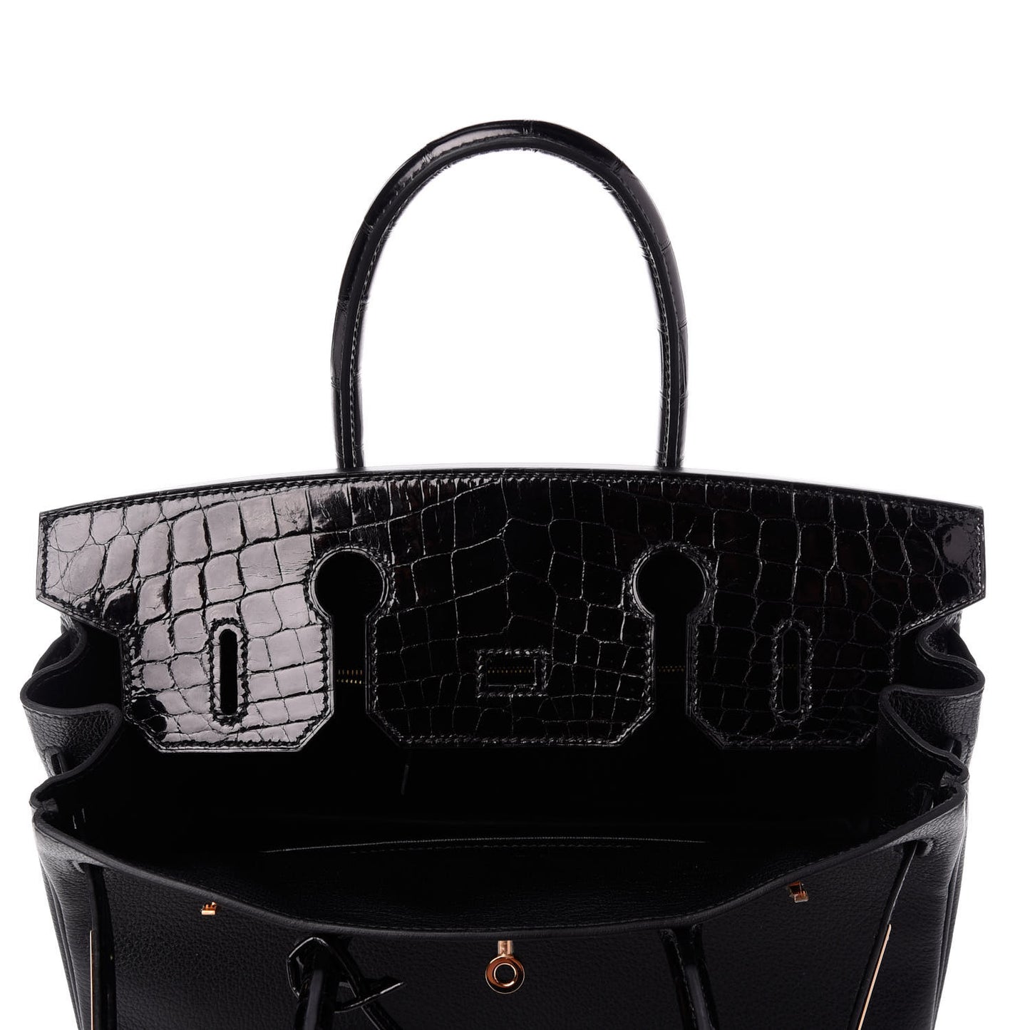 Taurillon Novillo Shiny Niloticus Crocodile Birkin Touch 30 Black