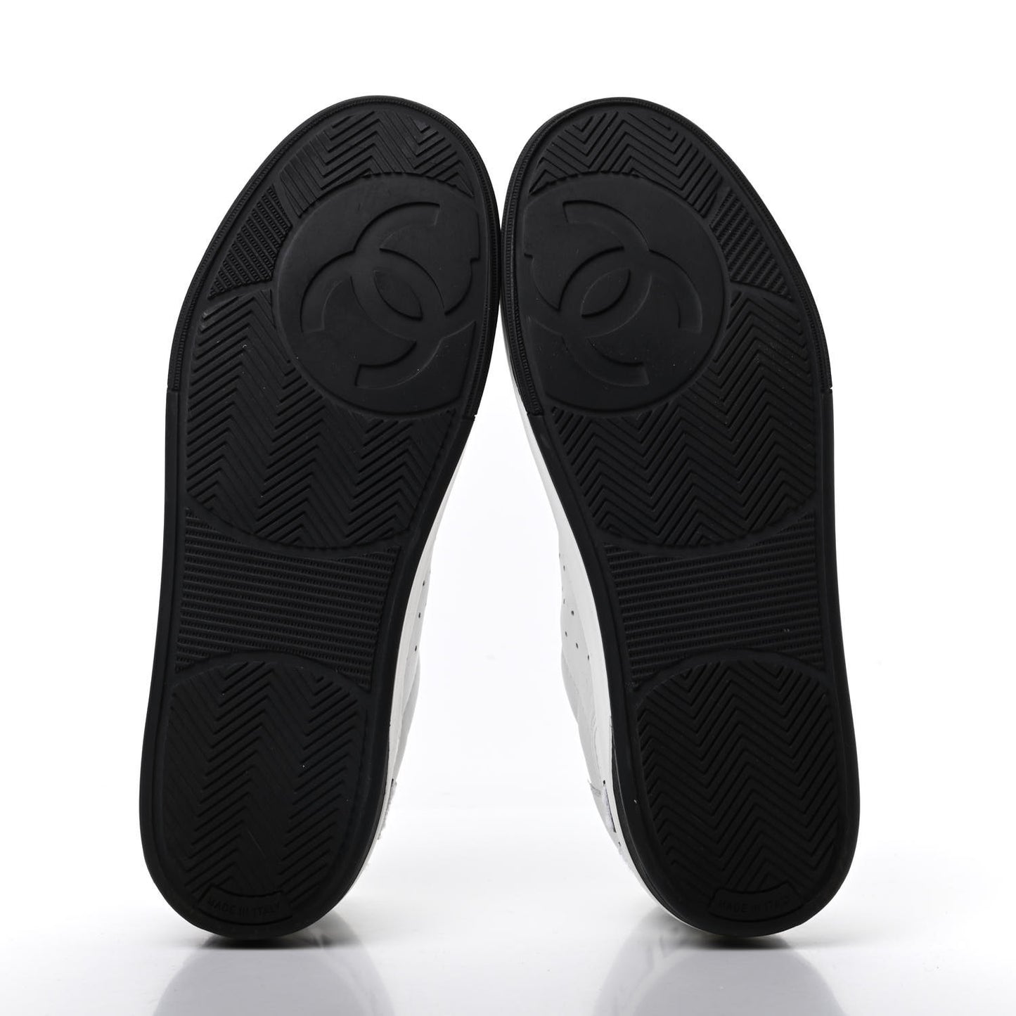 Calfskin Womens Logo Sneakers 40 White Black