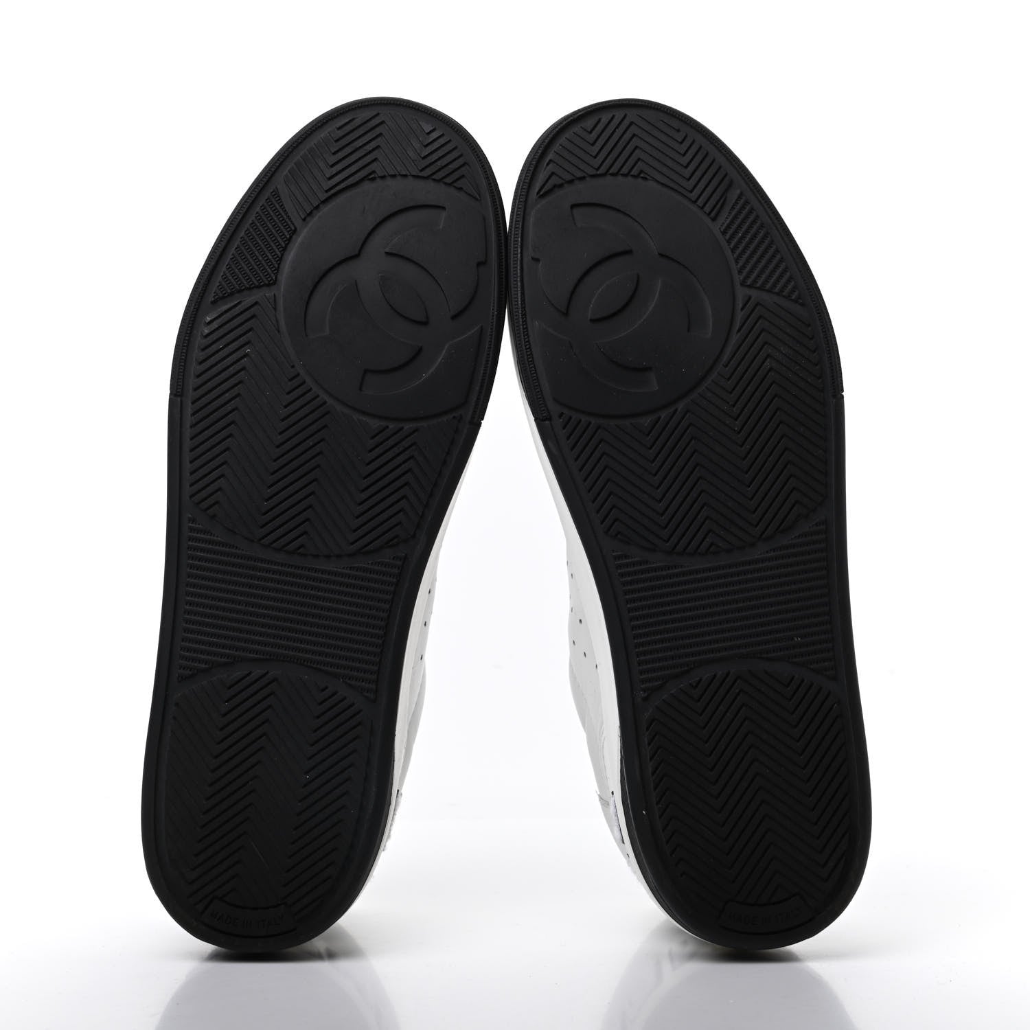 Chanel Calfskin Womens Logo Sneakers 40 White Black 6 of 9