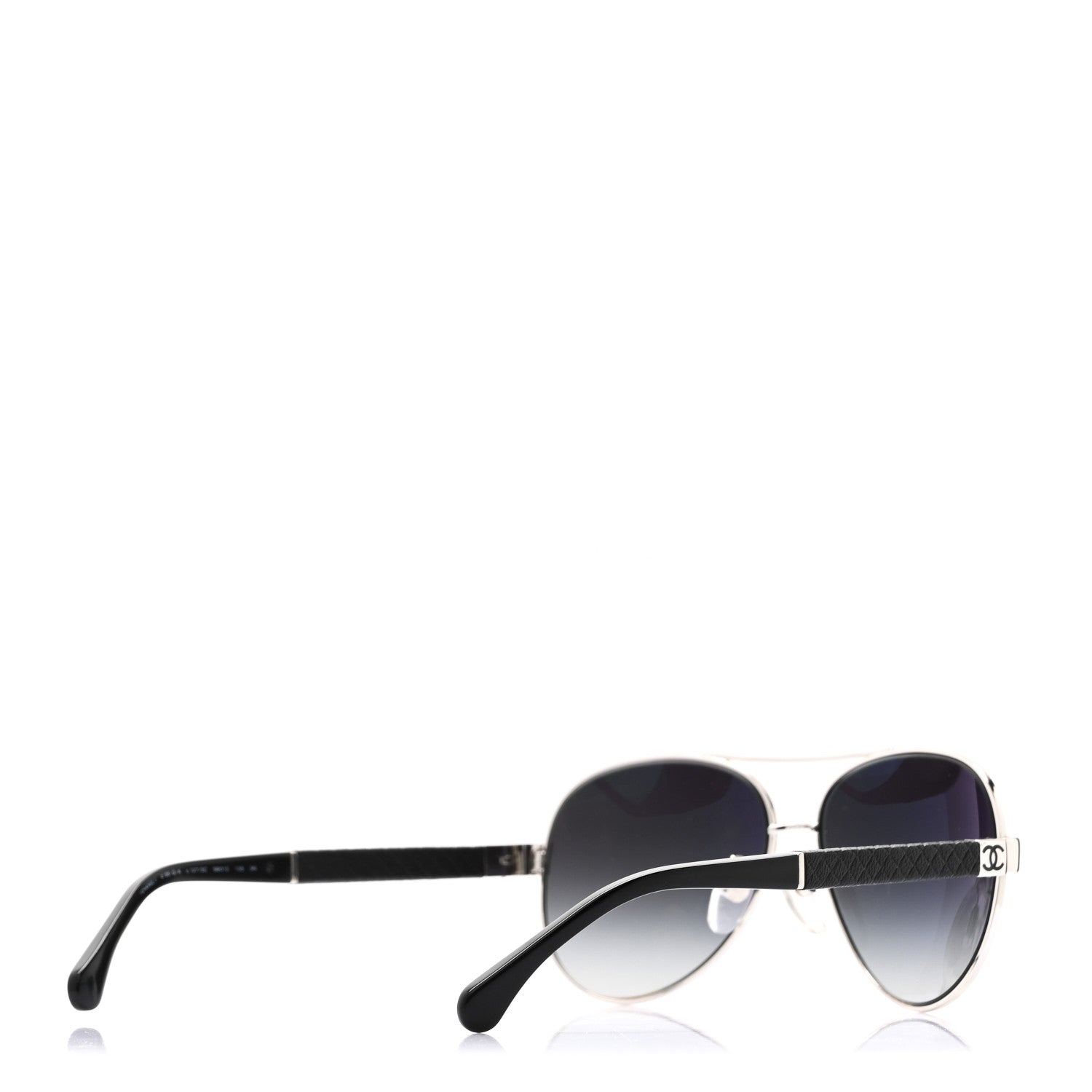 Chanel Lambskin Quilted CC 4195-Q Sunglasses Silver 4 of 6