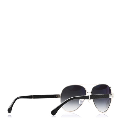 Chanel Lambskin Quilted CC 4195-Q Sunglasses Silver 4 of 6