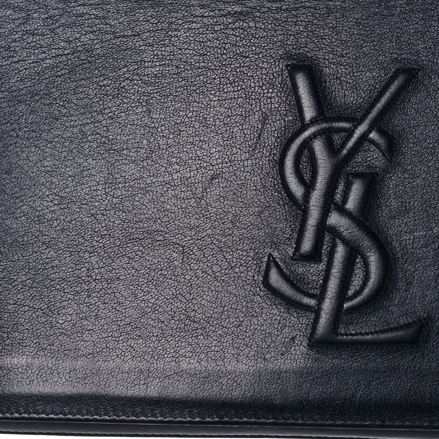 Saint Laurent Calfskin Monogram Large Belle De Jour Clutch Navy 8 of 11