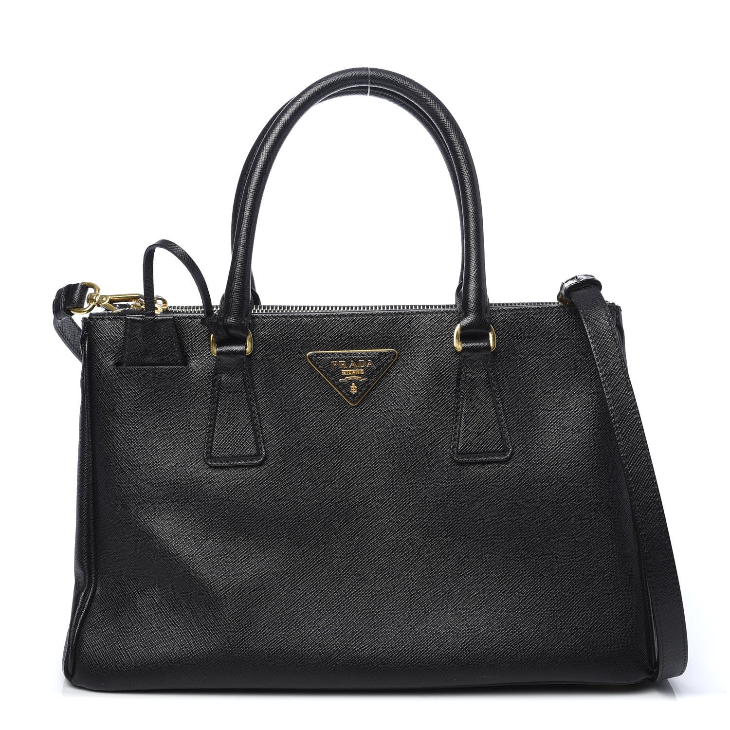 Prada Saffiano Small Galleria Double Zip Tote Black 1 of 14