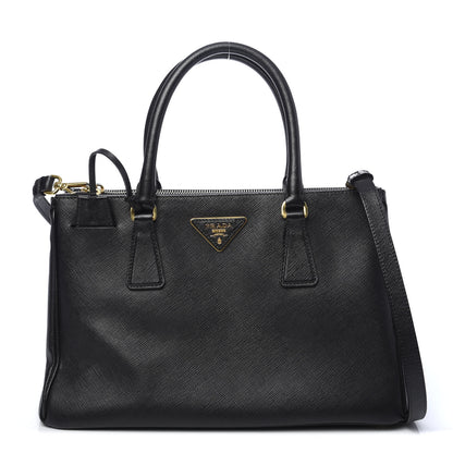 Prada Saffiano Small Galleria Double Zip Tote Black 1 of 14