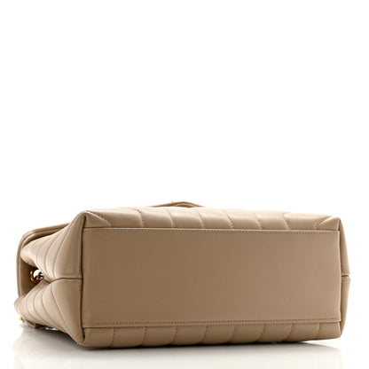 Saint Laurent Calfskin Y Quilted Monogram Small Loulou Chain Satchel Dark Beige 4 of 17