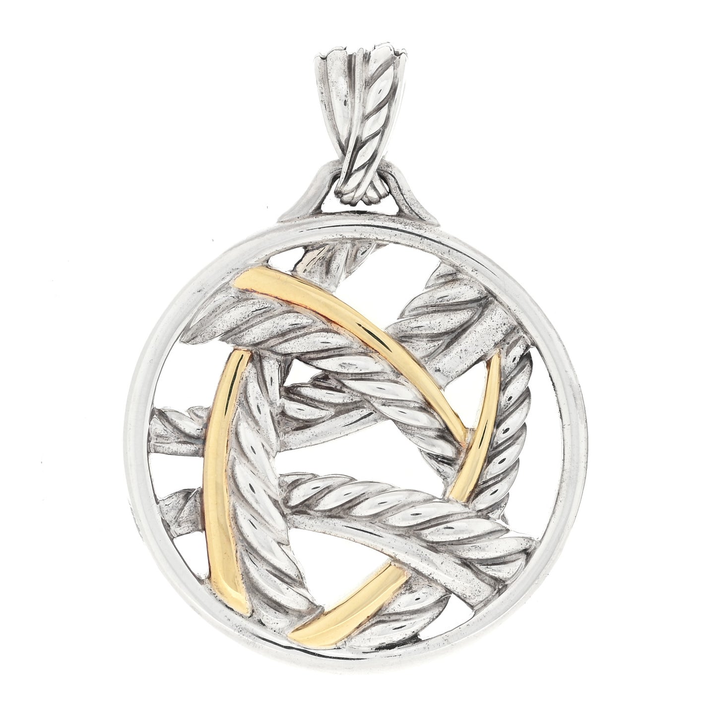 Sterling Silver 18K Yellow Gold Papyrus Enhancer Pendant
