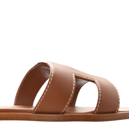 Hermes Box Calfskin Oran Sandals 36 Gold 9 of 10
