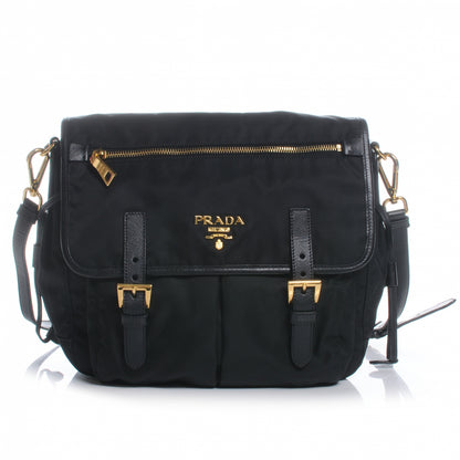 Prada Tessuto Nylon Messenger Bag Black 1 of 9