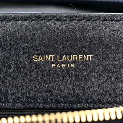 Saint Laurent Suede Calfskin Y Quilted Monogram Medium Loulou Chain Satchel Deep Marine 7 of 12
