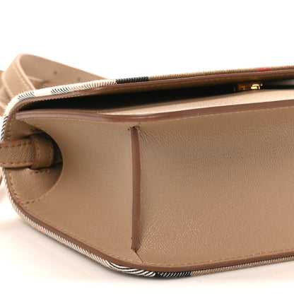 Burberry Grained Calfskin House Check Small Madison Shoulder Bag Chestnut Beige 8 of 9