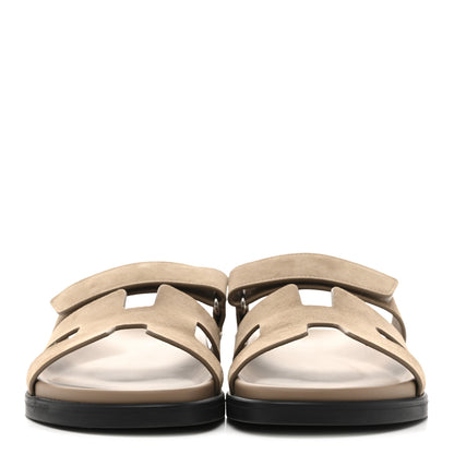 Hermes Suede Goatskin Womens Chypre Sandals 40.5 Beige Sable 3 of 10