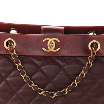 Chanel Calfskin Quilted Medium Soft Elegance Tote Burgundy 14 of 19