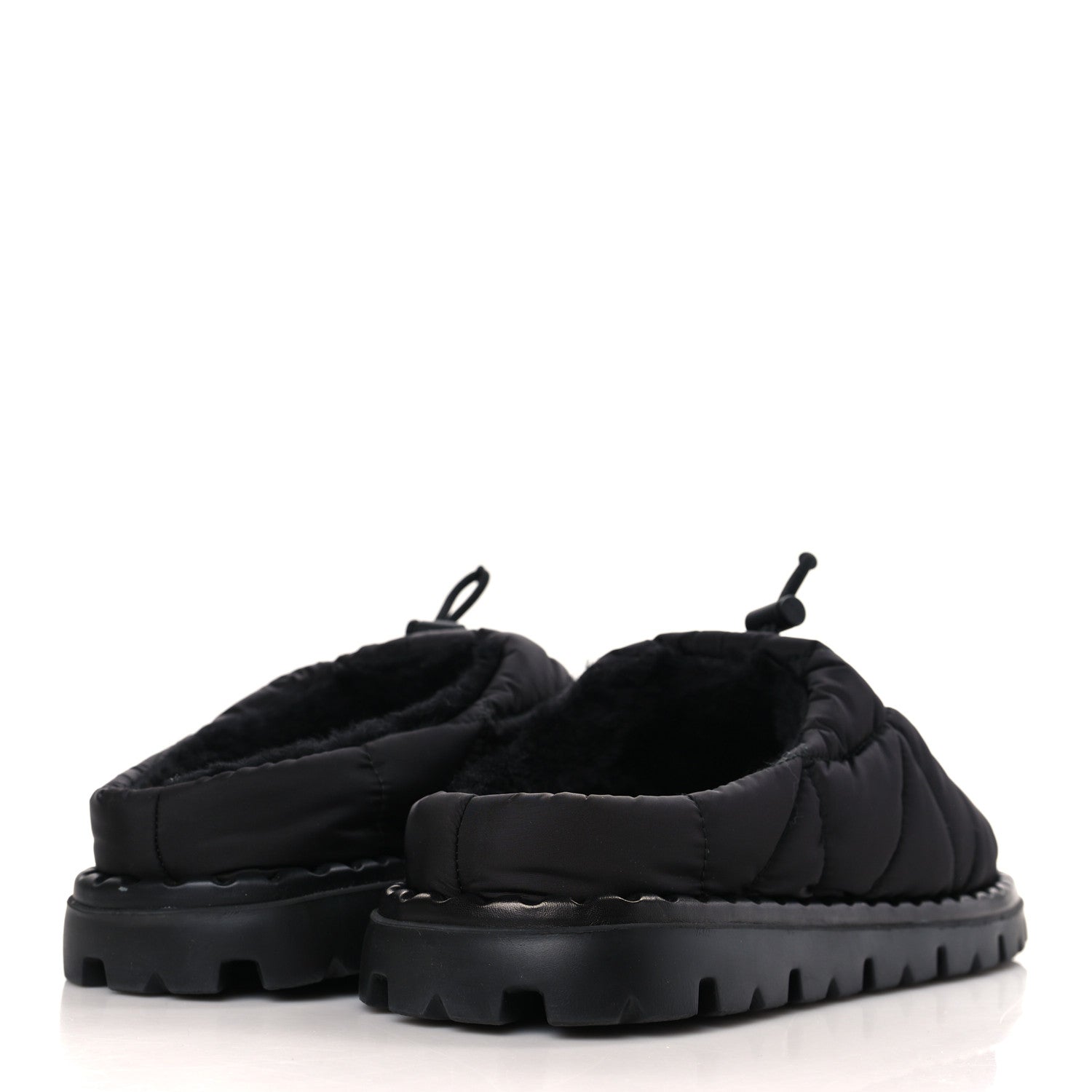 Prada Re-Nylon Piuma Triangle Logo Padded Drawcord Rush 20mm Slippers 39.5 Black 4 of 9