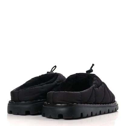 Prada Re-Nylon Piuma Triangle Logo Padded Drawcord Rush 20mm Slippers 39.5 Black 4 of 9