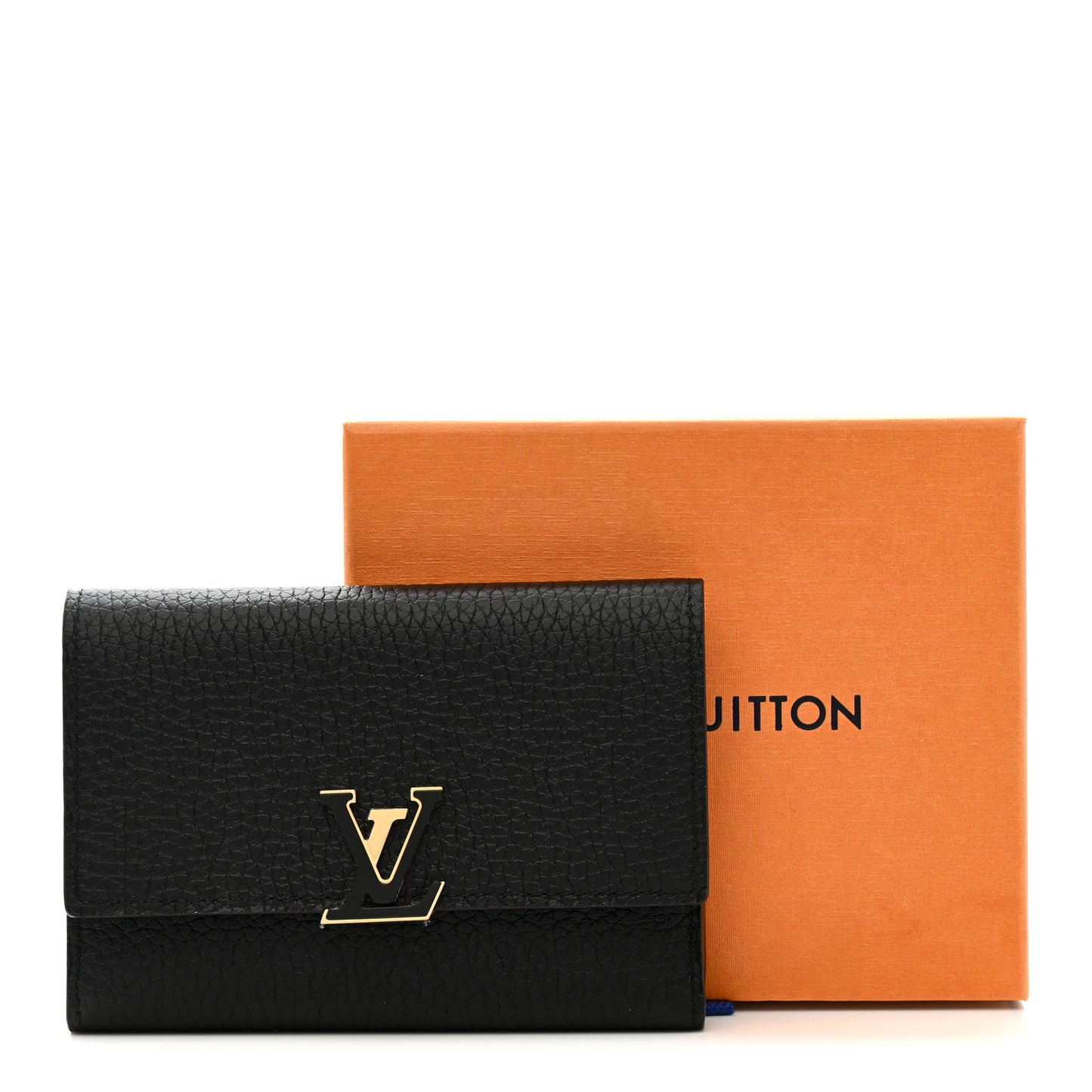 Taurillon Capucines Compact Wallet Black