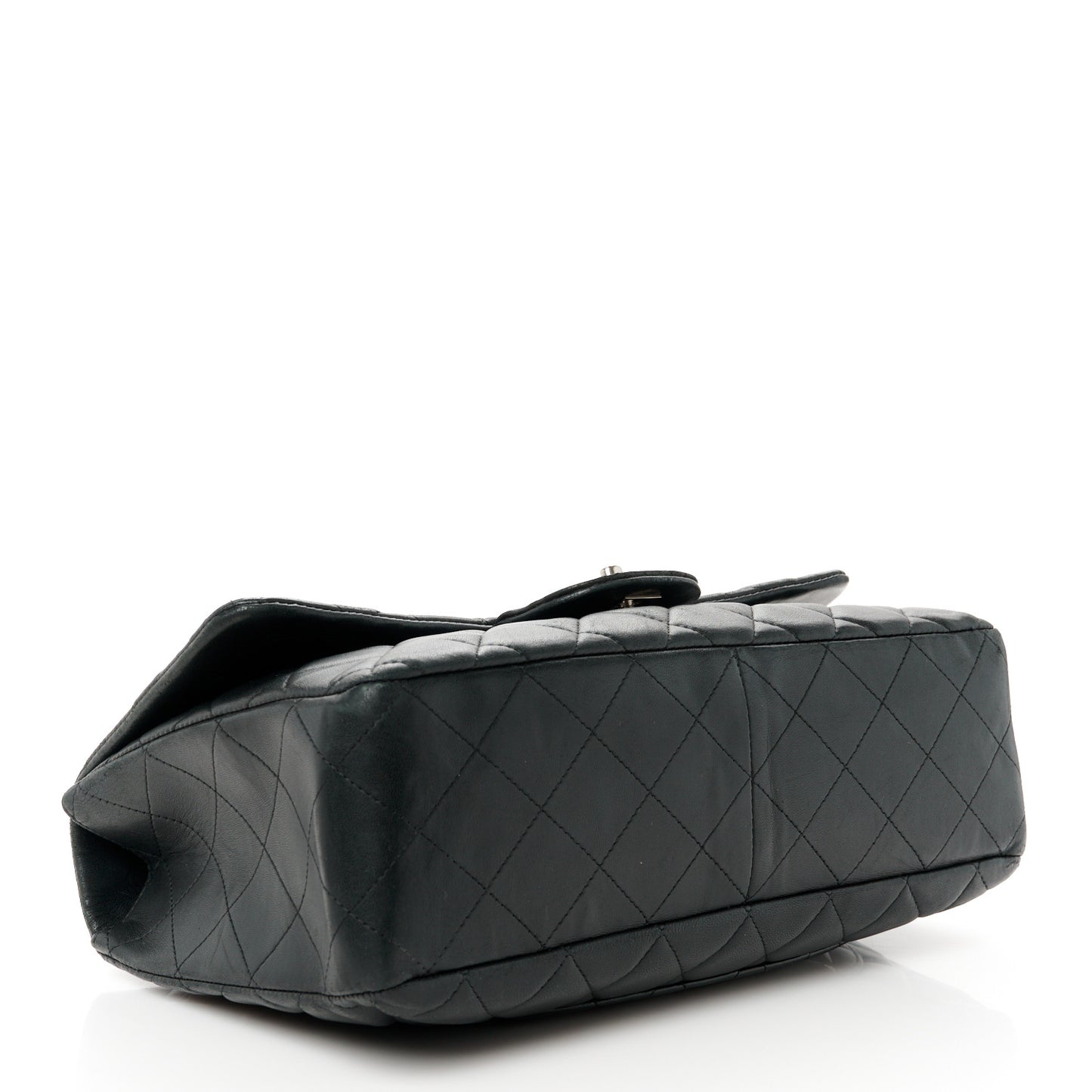 Lambskin Quilted Jumbo Single Flap Black