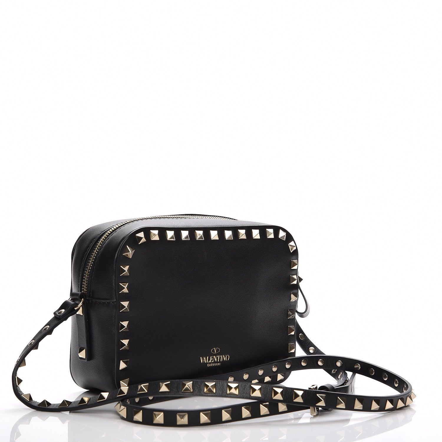 Valentino Garavani Calfskin Rockstud Camera Crossbody Bag Black 3 of 6