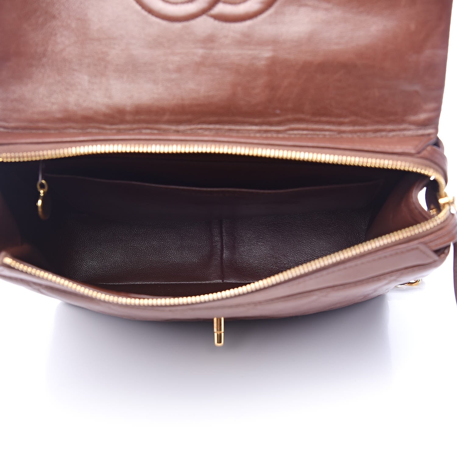 Chanel Lambskin Quilted Backpack Brown 5 of 20