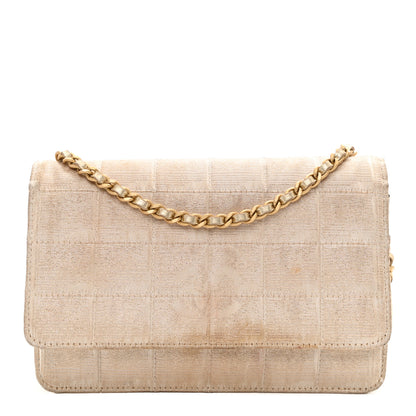 Chanel Nylon Travel Wallet On Chain WOC Metallic Gold 1 of 13