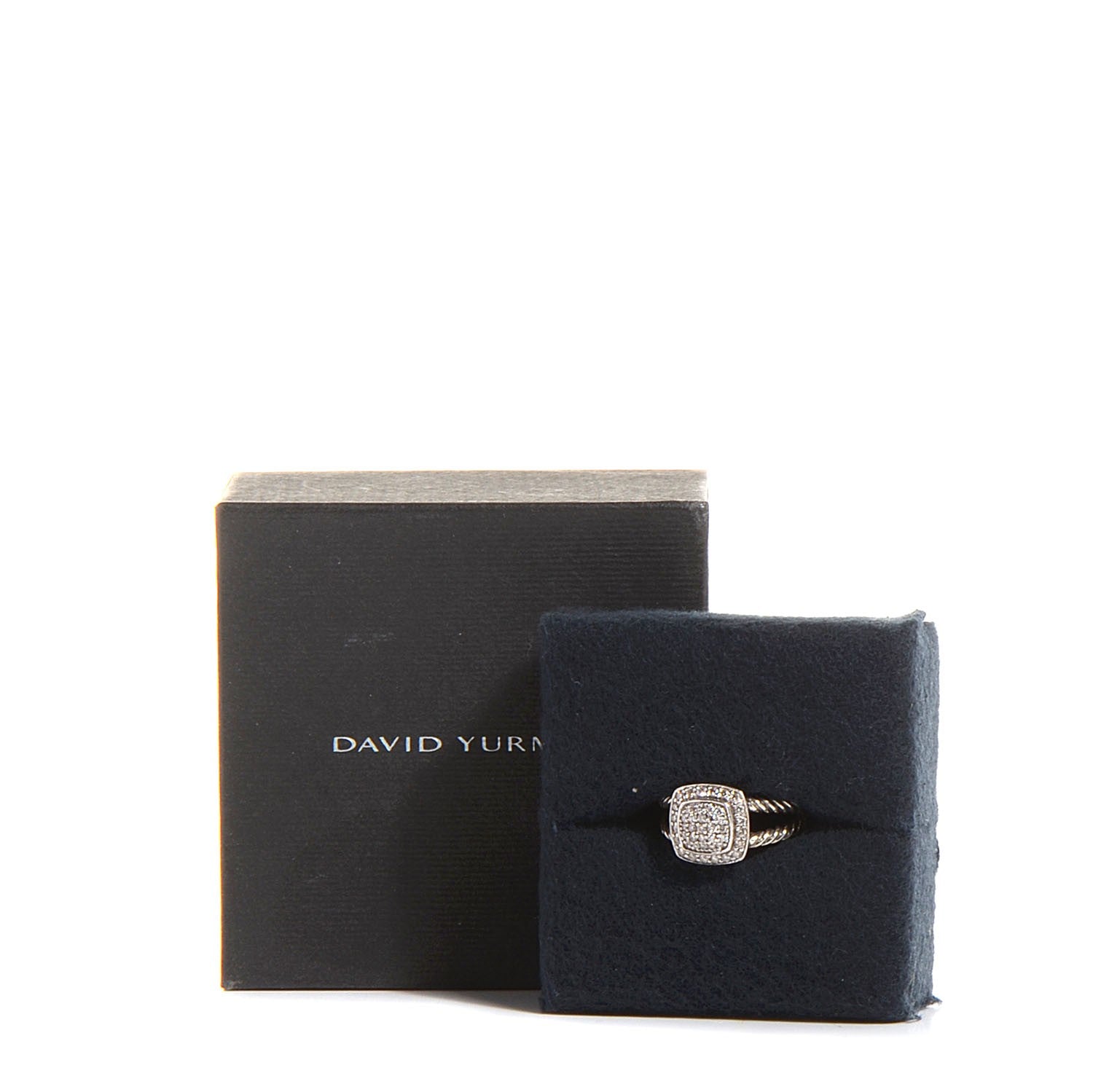 David Yurman Sterling Silver Diamond 7mm Petite Albion Pave Ring 52 6 6 of 6