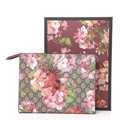 Gucci GG Supreme Monogram Blooms Large Cosmetic Case Beige Multicolor Dry Rose 11 of 11