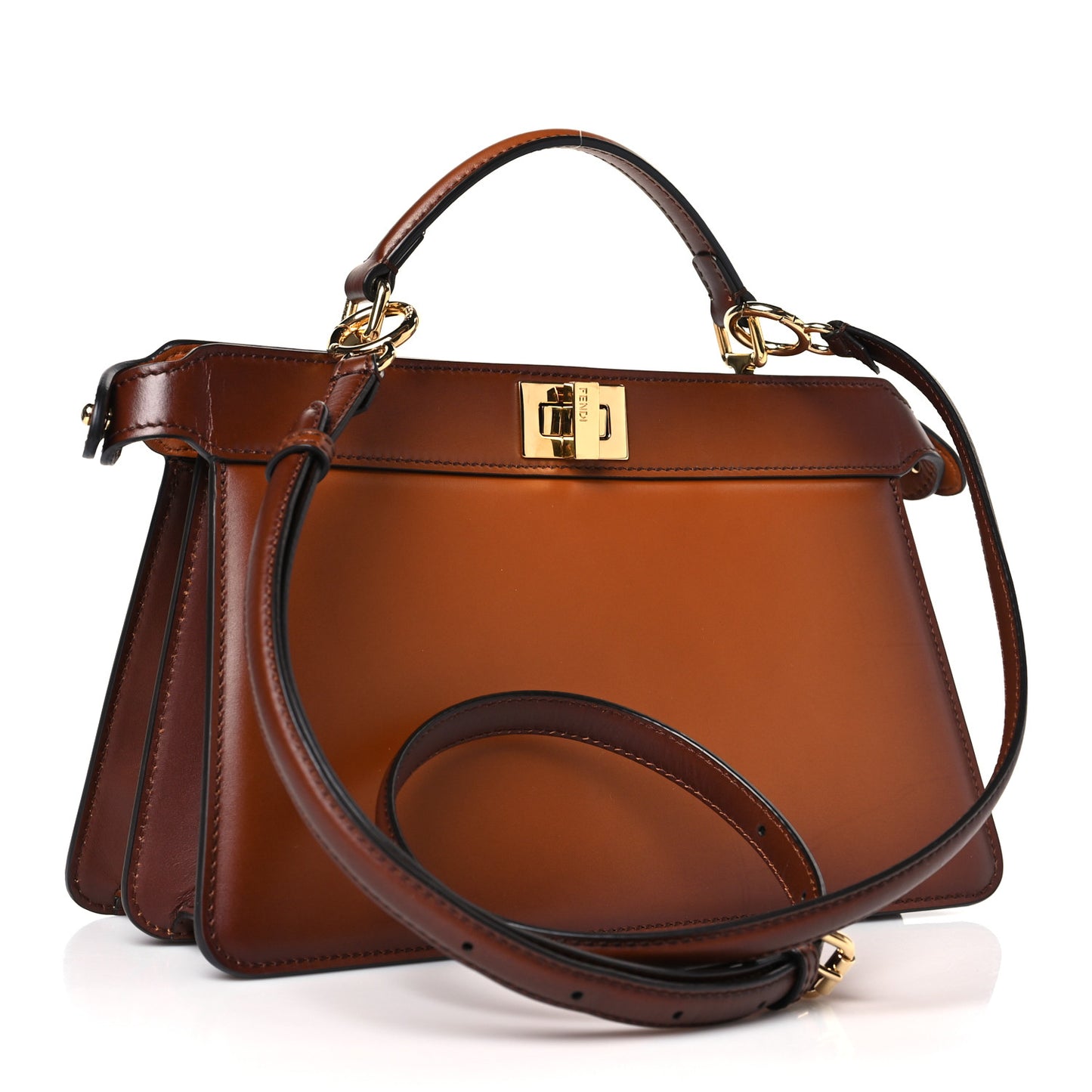 Vitello King Tamponato Medium Peekaboo I SEE U East West Satchel Cuoio
