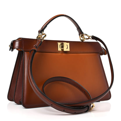 Fendi Vitello King Tamponato Medium Peekaboo I SEE U East West Satchel Cuoio 3 of 8