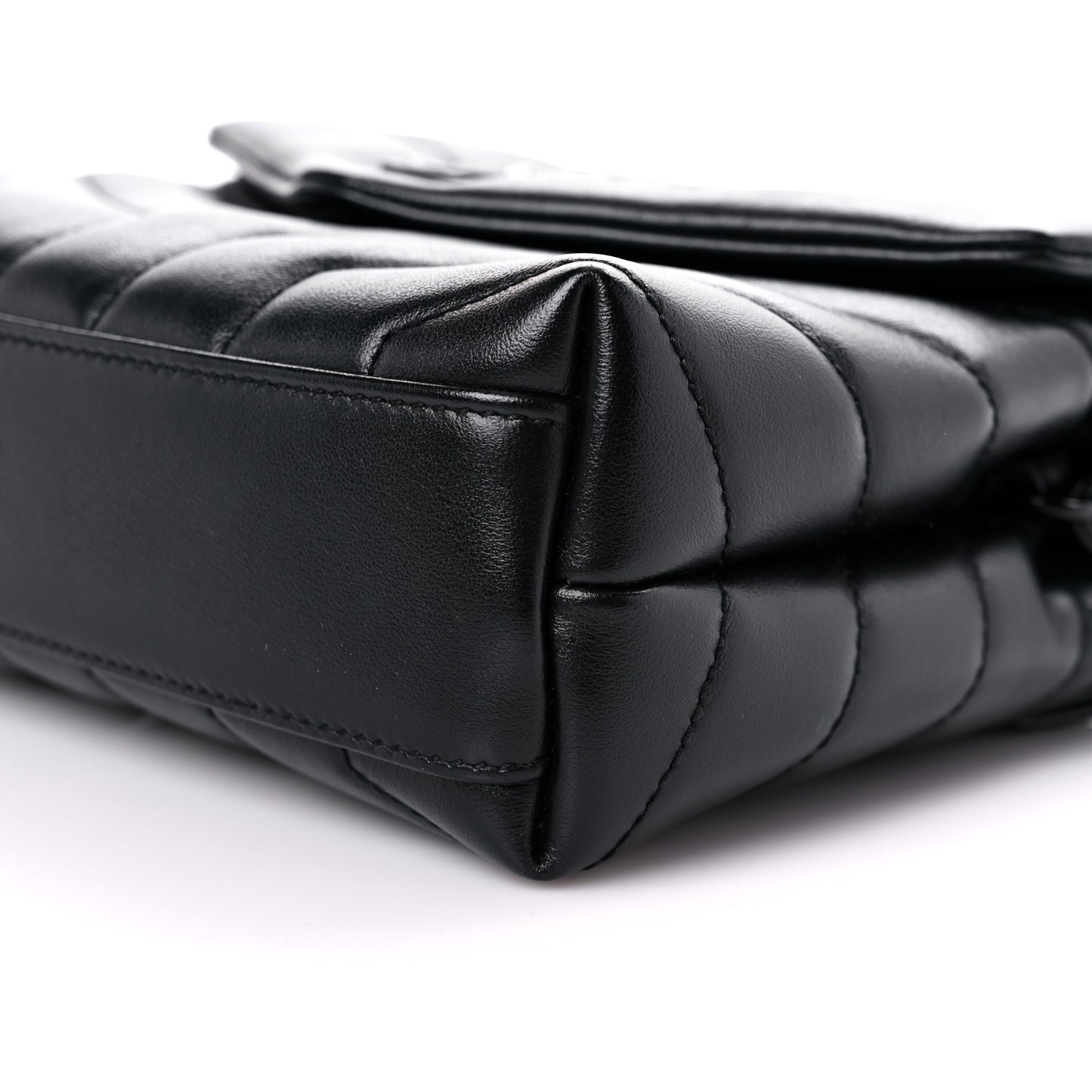 Calfskin Y Quilted Monogram Toy Loulou Crossbody Bag Black