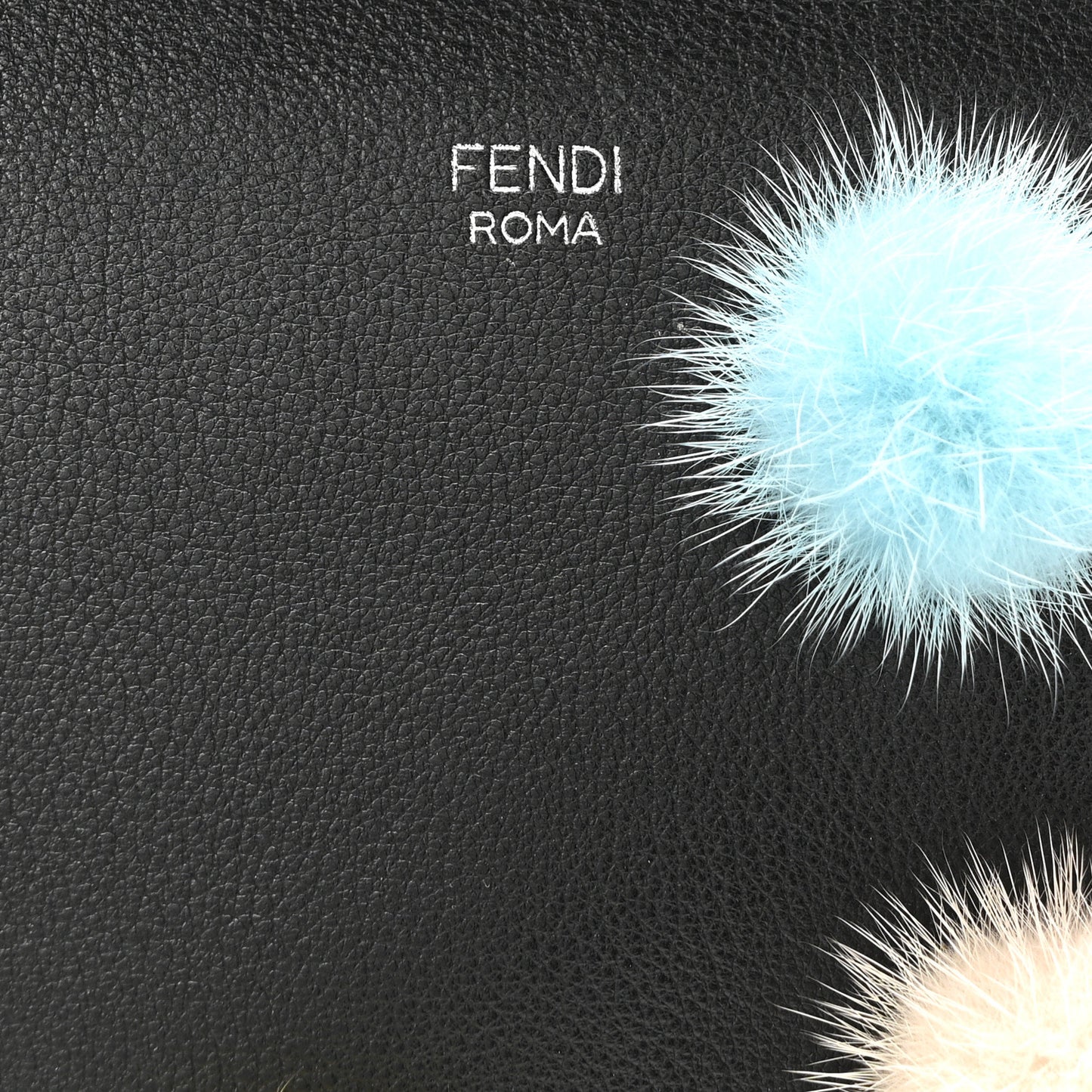 Vitello Dolce Mink Fur Pom Pom Medium By The Way Boston Bag Black Multicolor