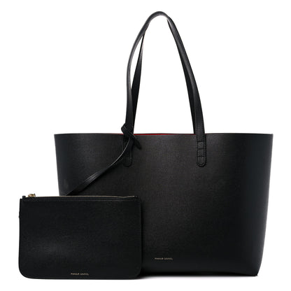Mansur Gavriel Saffiano Large Shopping Tote Black Flamma 1 of 17