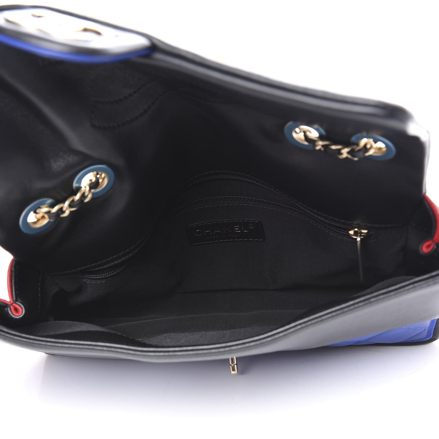 Lambskin Quilted Medium Graphic Flap Multicolor