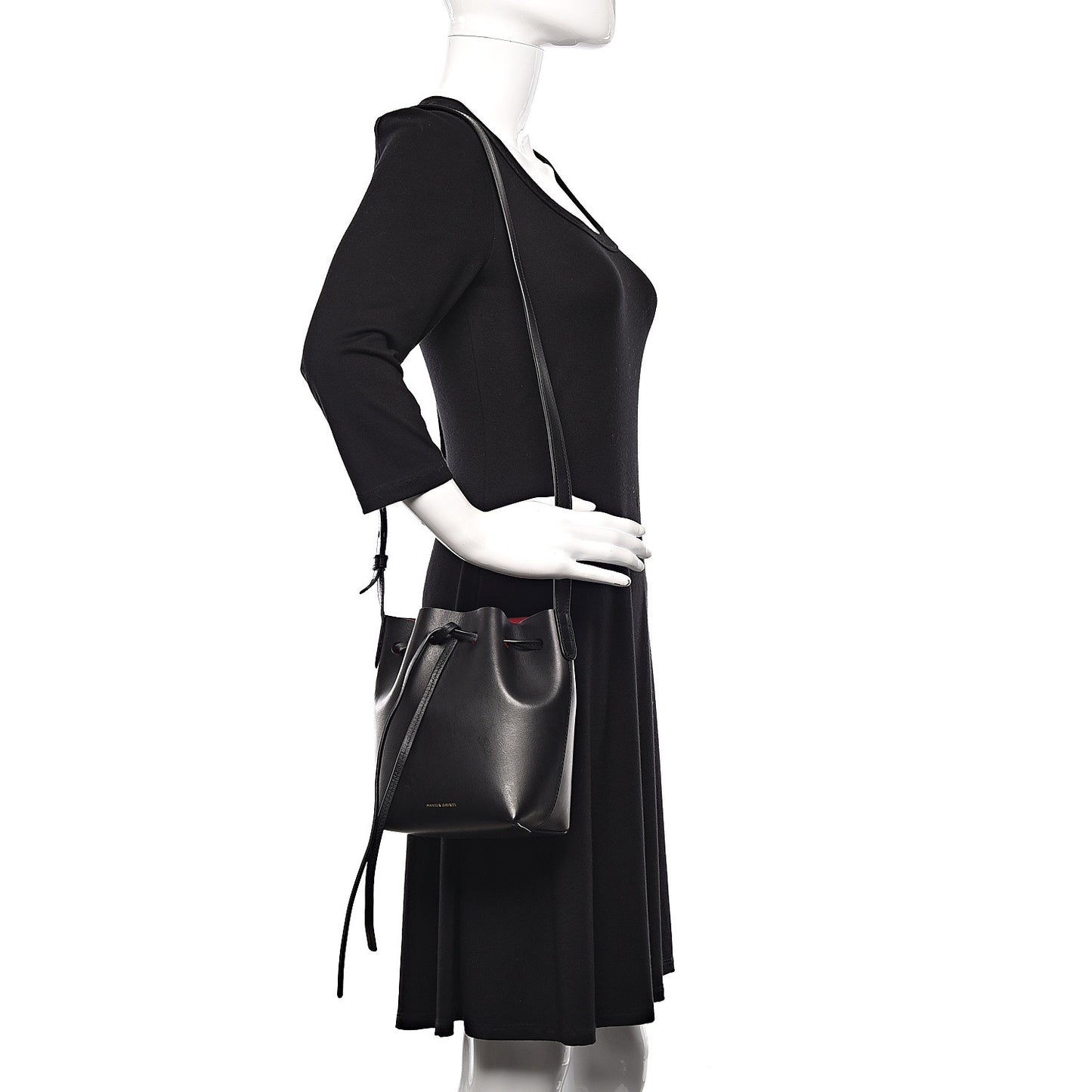 Calfskin Mini Mini Bucket Bag Black Flamma