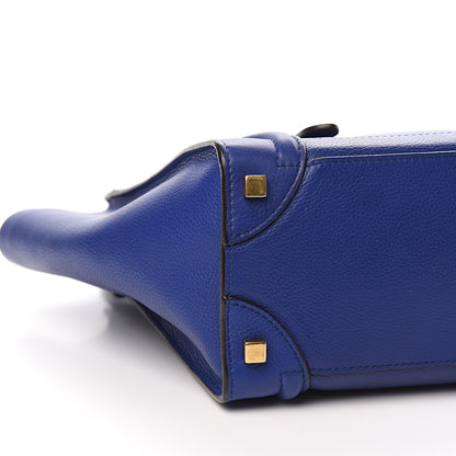 Celine Drummed Calfskin Micro Luggage Indigo 7 of 10