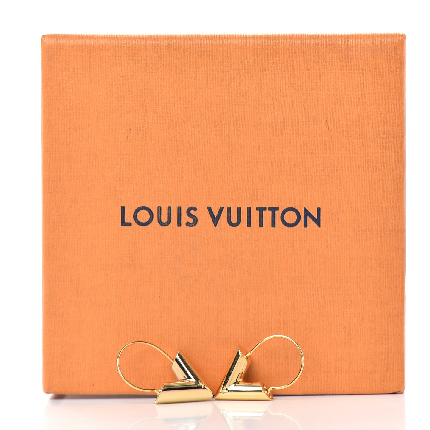 Brass Essential V Hoop Earrings Gold