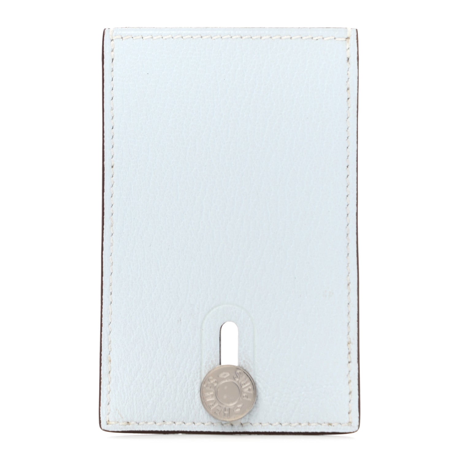 Hermes Chevre Mysore Diabolo Card Holder Case Bleu Brume 1 of 8