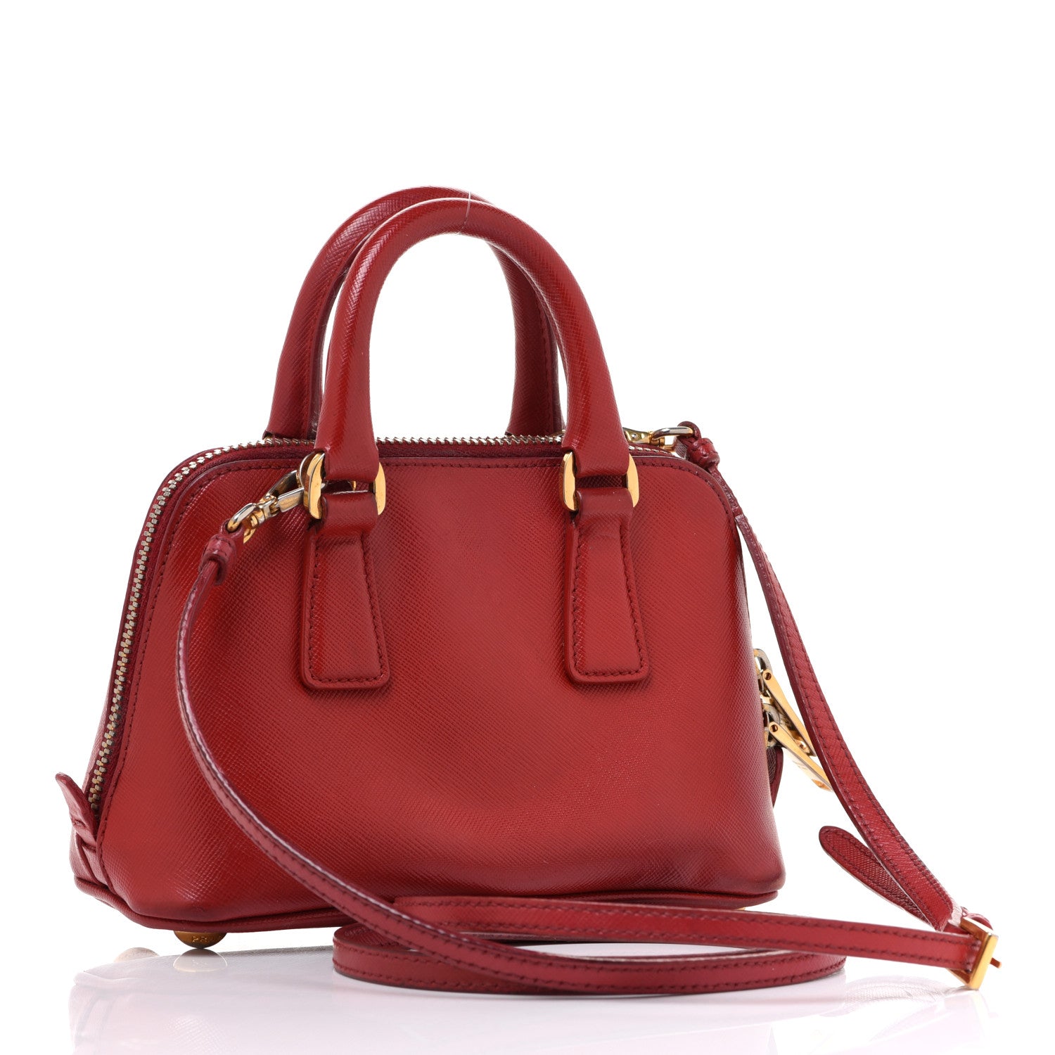 Prada Saffiano Lux Mini Promenade Tote Fuoco 3 of 13
