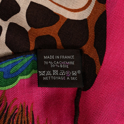 Hermes Cashmere Silk The Three Graces Shawl 140 Rose Vif Marron 6 of 6
