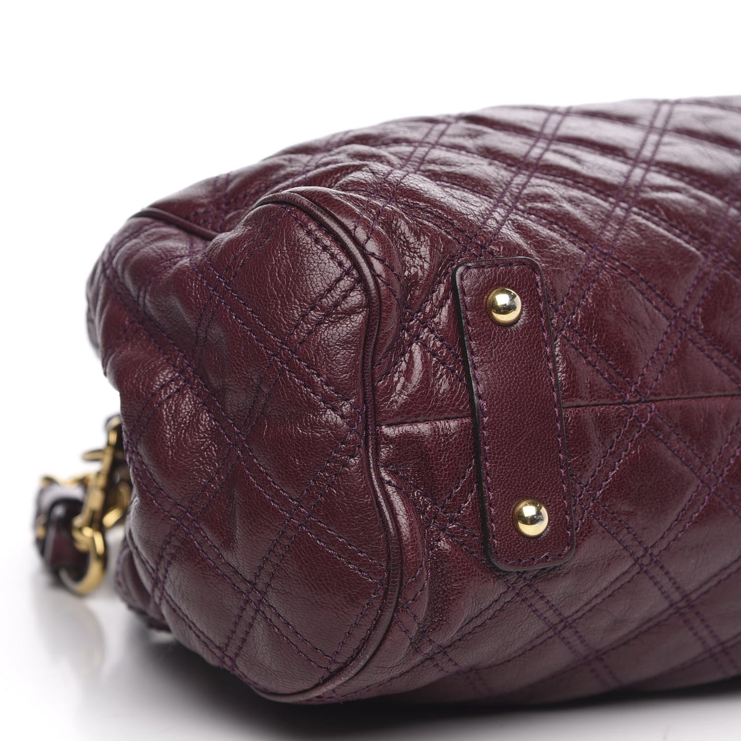 Calfskin Quilted Stam Burgundy