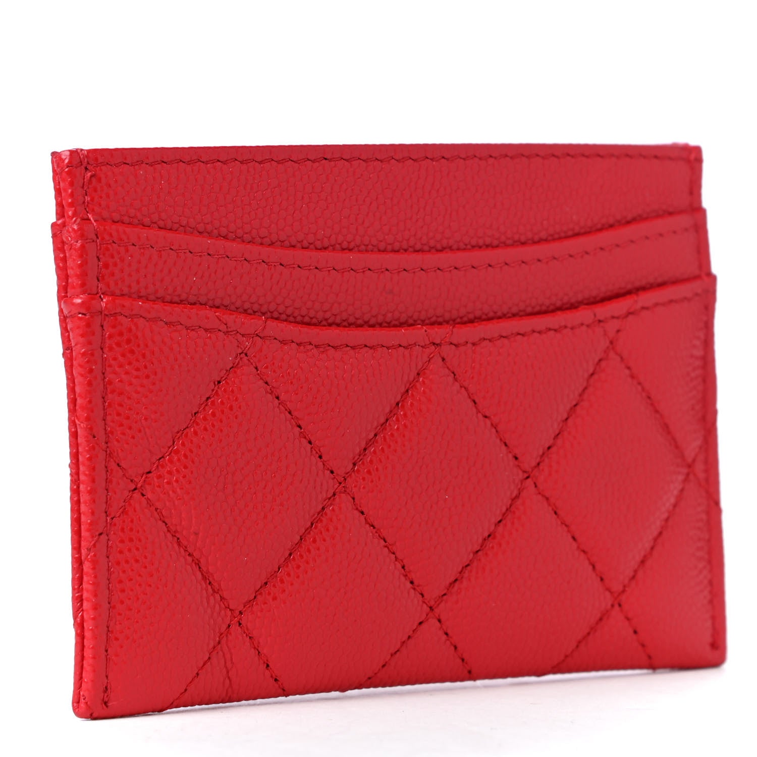 Chanel Caviar Quilted Card Holder Red 2 of 5