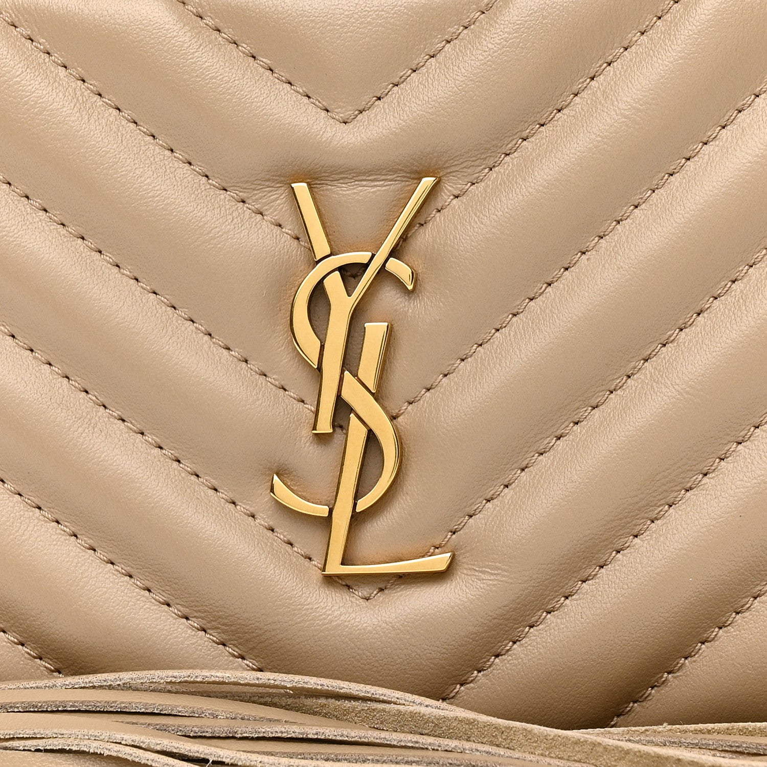 Saint Laurent Calfskin Matelasse Monogram Lou Belt Bag Natural 8 of 10