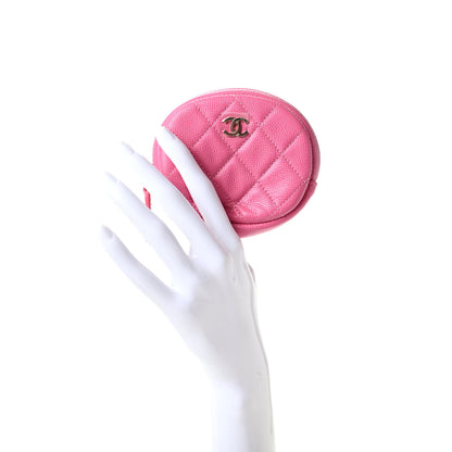 Chanel Caviar Quilted Zip Around Classic Coin Purse Pink 2 of 8