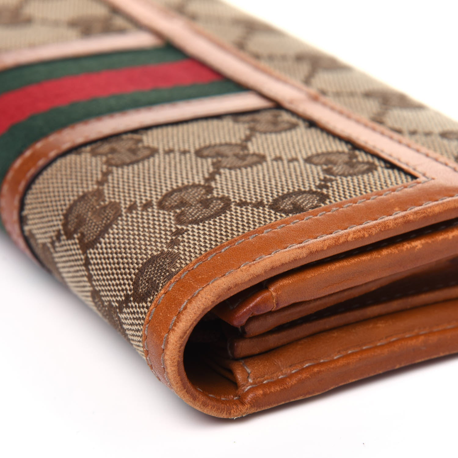 Gucci Monogram Vintage Web Continental Wallet Tobacco 16 of 22