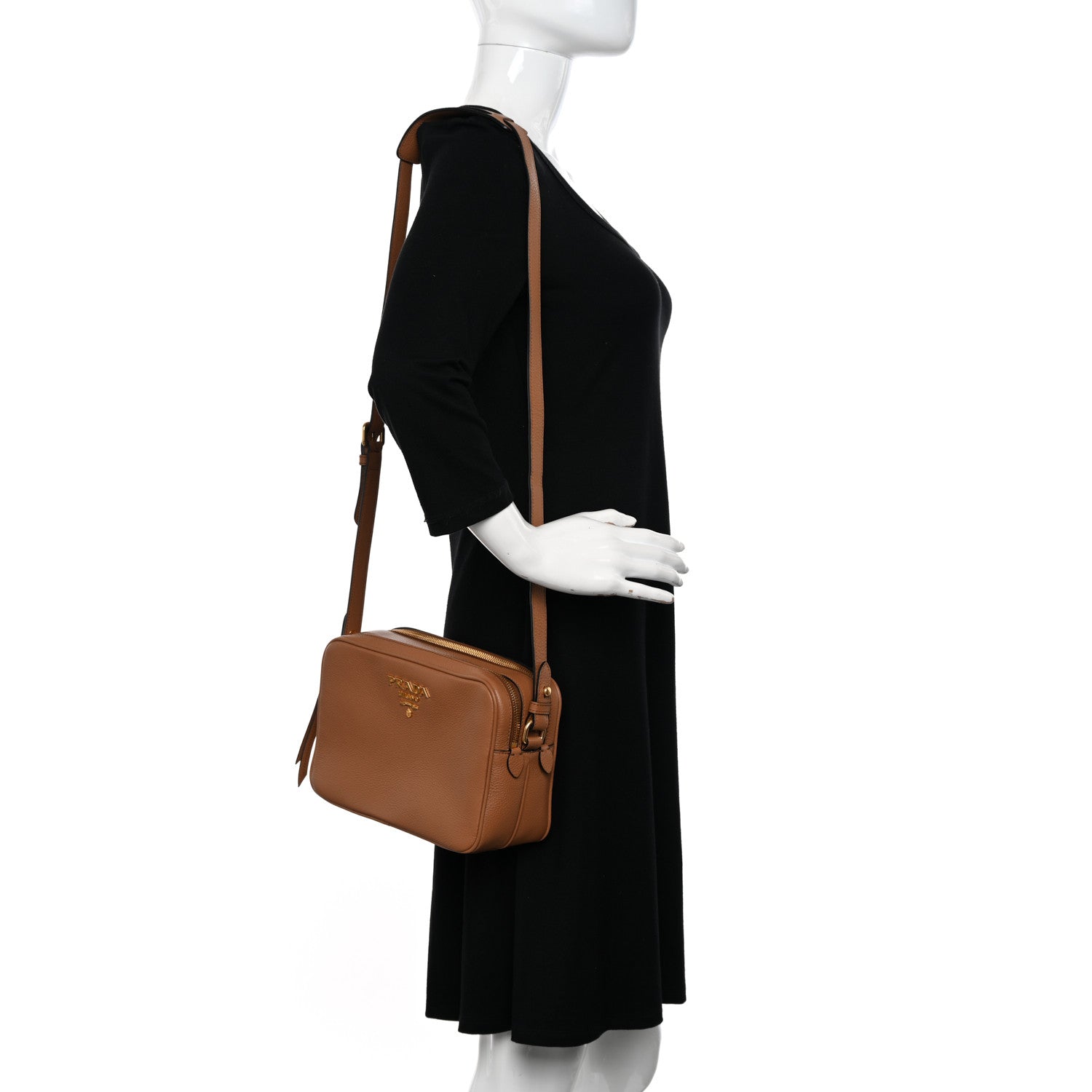 Prada Vitello Phenix Camera Bag Cannella 2 of 11